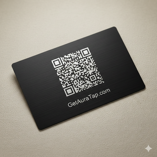Black/Silver Metal NFC AuraTapp Card